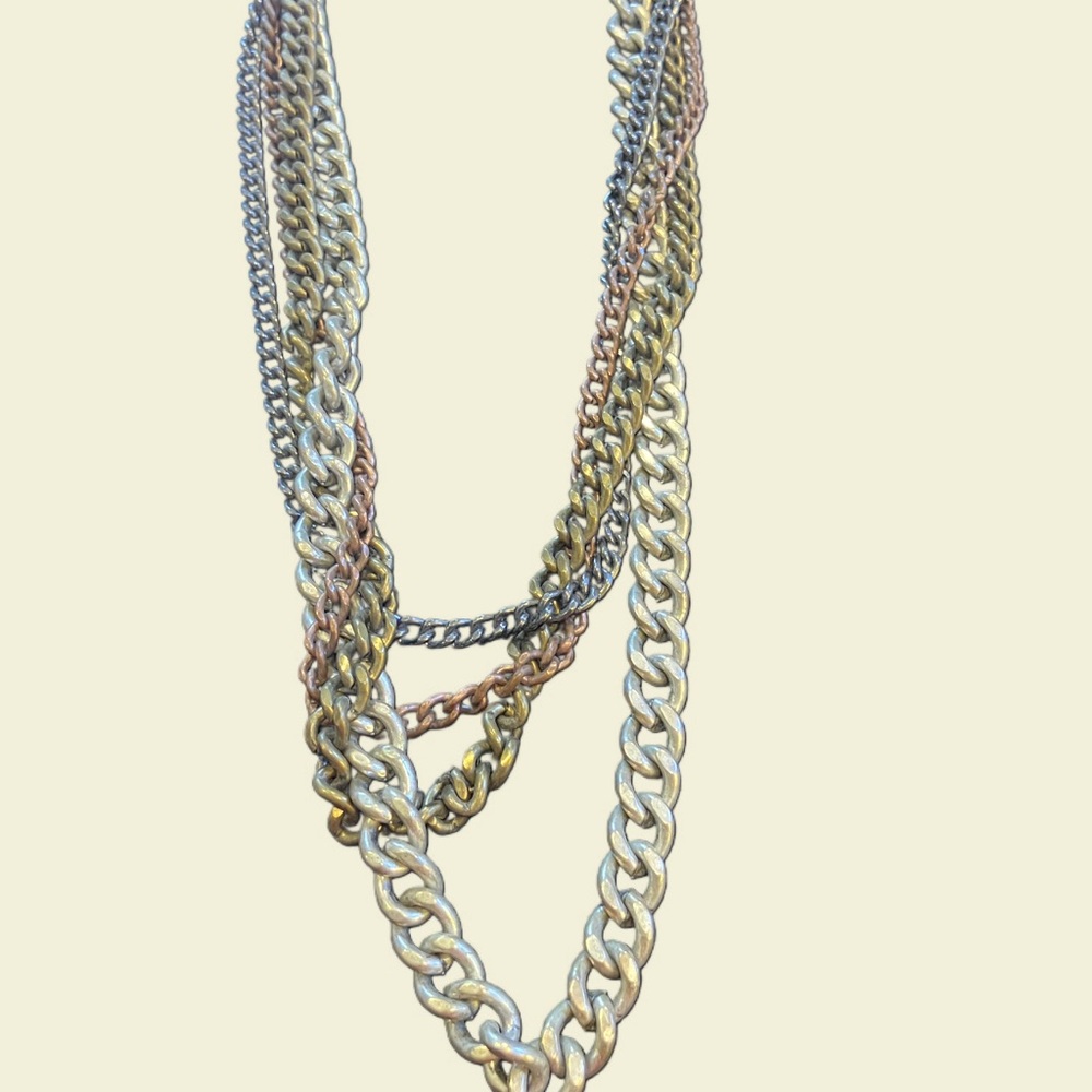 Multi metal chain necklace